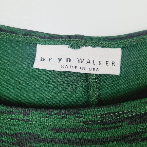 Bryn Walker Stretch Knit Midi Dress Green Black 3/4 Sleeve XL Casual Workwear - Picture 5 of 10